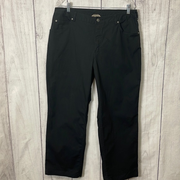 Duluth Trading Co Black Twill Work Pants Bootcut Womens Sz 16x29 - Picture 1 of 12